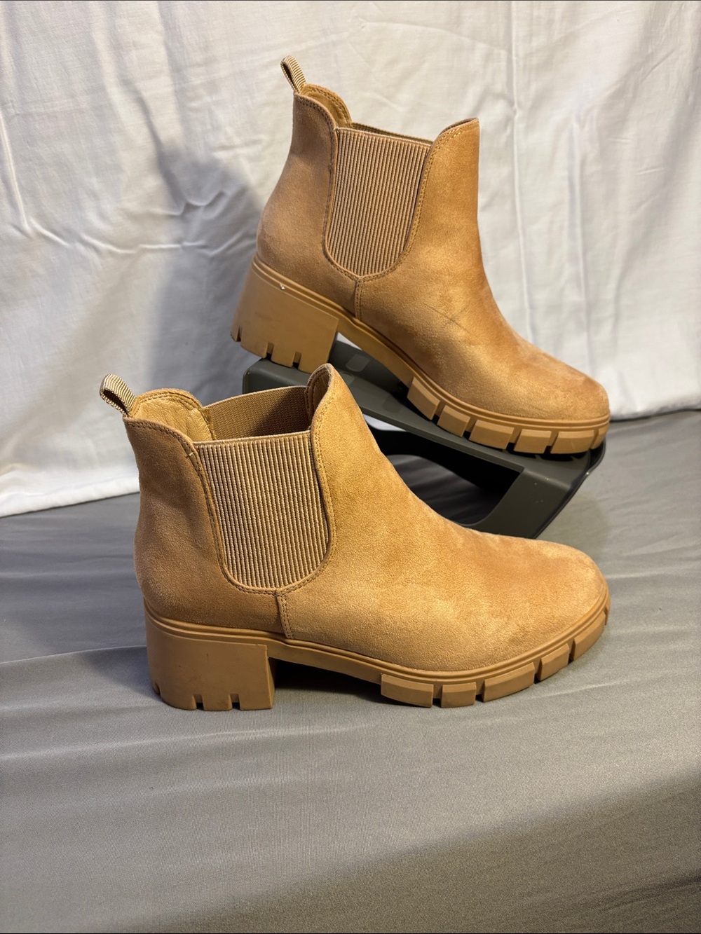 Suede Chelsea Ankle Boots in Tan